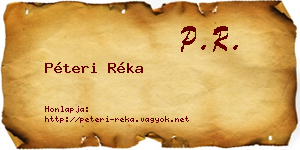 Péteri Réka névjegykártya